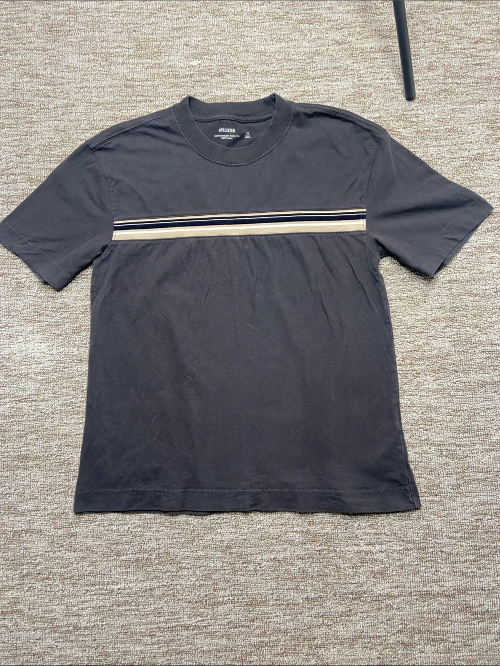 Hollister Black Heavyweight Box Fit Black Tee 90s Grunge Y2K Skate Indie
